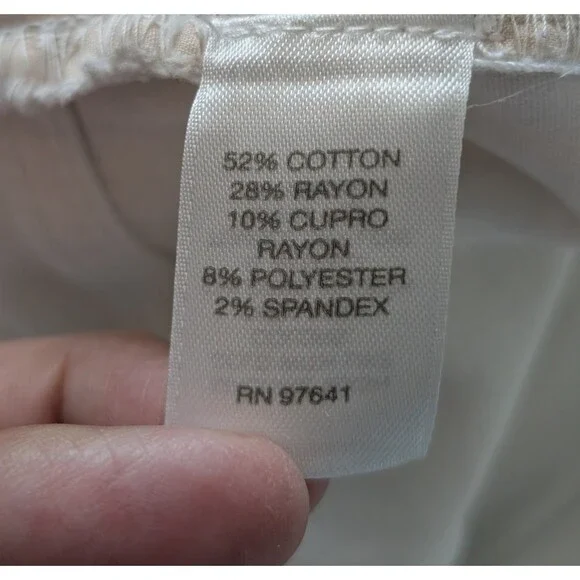 J Jill Denim Size 16 Authentic Fit Cropped White Stretch Jeans Cuffed Preppy - Picture 5 of 12